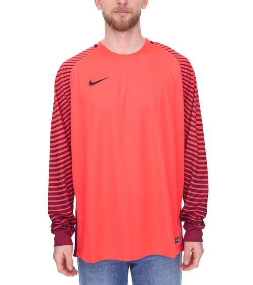 NIKE Gardien Longsleeve Herren Torwart-Trikot mit Dry-Fit Langarm-Shirt Fußball 725882-671 Rot/Schwarz