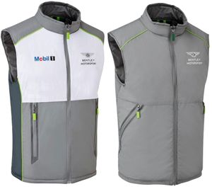 BENTLEY Team Gilet Herren Weste wasserabweisende Wendweste Motorsport Herbst-Weste B14G2 Grau/Weiß