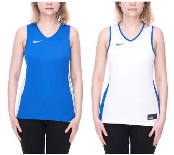 NIKE Team Basketball Débardeur réversible pour femme avec technologie Dri-FIT Chemise d'entraînement Chemise de sport réversible NT0213-463 Bleu/Blanc