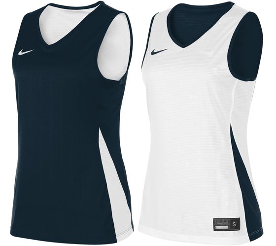 Camiseta de tirantes reversible para mujer NIKE Team Basketball con tecnología Dri-FIT Camiseta de entrenamiento Camiseta deportiva reversible NT0213-451 Azul marino/Blanco