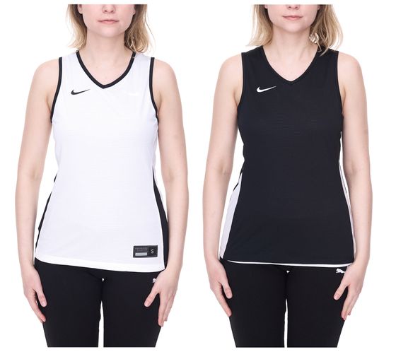 NIKE Team Basketball Canotta reversibile da donna con tecnologia Dri-FIT Maglia da allenamento Maglietta sportiva reversibile NT0213-010 Nero/Bianco