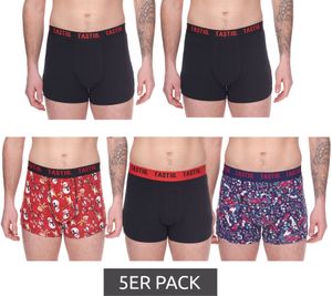 Lot de 5 boxers homme TASTIQ dans une boîte cadeau avec caleçon en coton imprimé Noël Tas/1/BCX5/XMAS noir/coloré