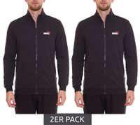 Pack of 2 PUMA Men Ess 2 Col Track Jacket sustainable men's sweat jacket training jacket cotton 679633 01 black