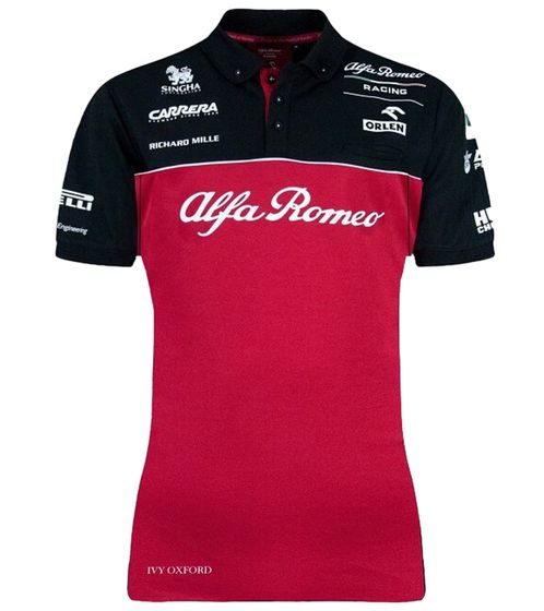 ALFA ROMEO polo de mujer, camisa casual, camisa de manga corta ARR_RTCPOW21 rojo/negro