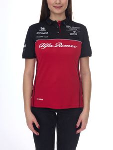 ALFA ROMEO polo de mujer, camisa casual, camisa de manga corta ARR_RTCPOW21 rojo/negro