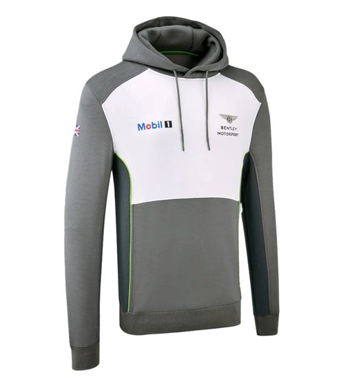 BENTLEY Herren Alltags-Pullover mit Kapuze Sweat-Pullover Motorsport B14H2 Grau/Weiß