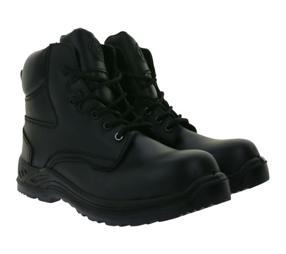 BLACKROCK chaussures de sécurité hydrofuges S3 pour hommes en cuir véritable bottes de travail avec semelle HRO chaussures à lacets CF2408 noir