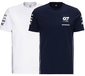 ALPHATAURI Formule 1 F1 Chemise en coton pour homme Chemise à col rond Chemise décontractée SAT23026 Bleu foncé ou blanc