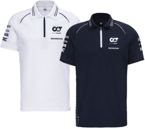 ALPHATAURI Formule 1 F1 Chemise en coton pour homme Polo Chemise décontractée SAT23024 Blanc ou bleu foncé