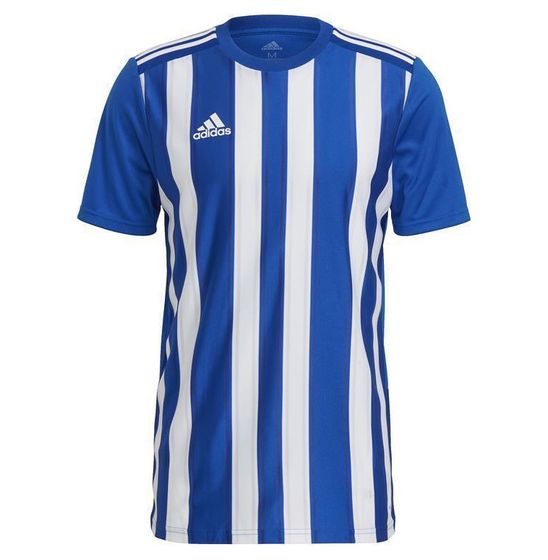 Maglietta sportiva da uomo adidas Striped 21 maglietta da allenamento sostenibile con tecnologia AEROREADY top fitness a righe GH7321 blu royal/bianco