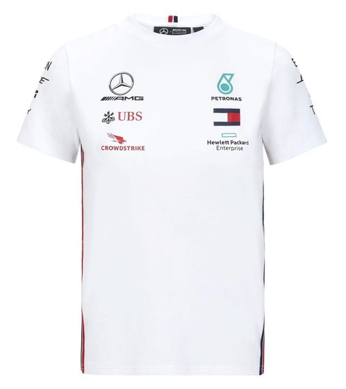 Camiseta de hombre Mercedes-Benz AMG Petronas F1 camisa de algodón de manga corta 141101065 200 blanco