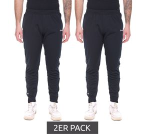 Lot de 2 pantalons de jogging JAKO Attak 2.0 pour hommes en tissu interlock, pantalons de fitness, pantalons de sport 9272-08 noir