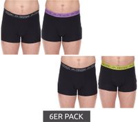 Lot de 6 caleçons homme Kappa avec lettrage de la marque et logo caleçon 351K1JW noir/citron vert ou noir/violet
