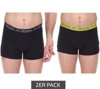 Lot de 6 caleçons homme Kappa avec lettrage de la marque et logo caleçon 351K1JW noir/citron vert ou noir/violet
