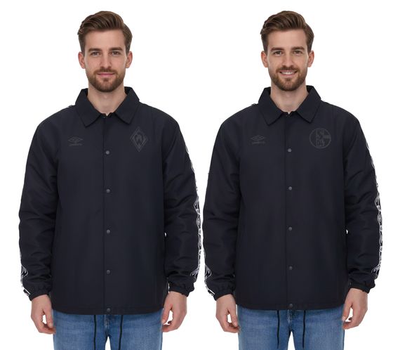 Veste umbro Bundesliga Veste de transition pour homme Veste de tous les jours avec col Kent SV Werder Bremen ou FC Schalke 04 noir
