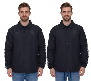 Veste umbro Bundesliga Veste de transition pour homme Veste de tous les jours avec col Kent SV Werder Bremen ou FC Schalke 04 noir