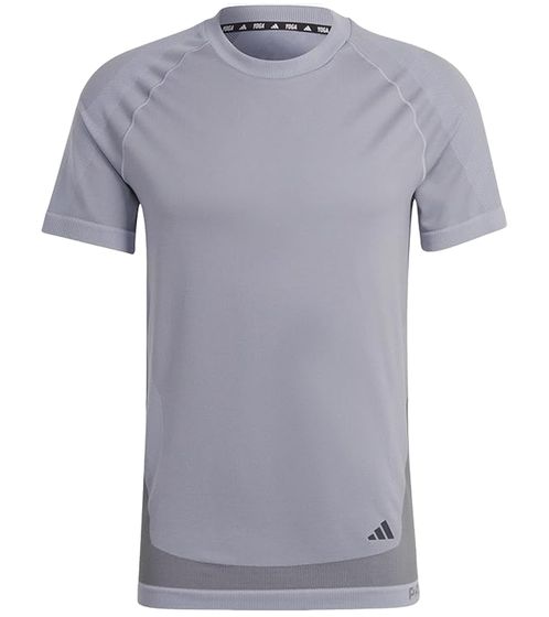 Maglietta yoga da uomo adidas con tecnologia AEROREADY T-shirt IB9014 grigio/viola