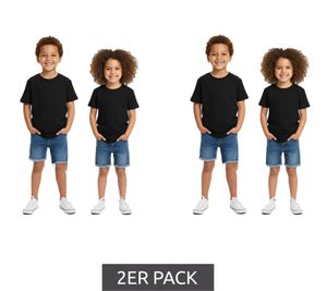 2er Pack PUMA Base Kinder Sport-Shirt für Jungen & Mädchen nachhaltiges Baumwoll T-Shirt mit Logo 678260 02 Schwarz