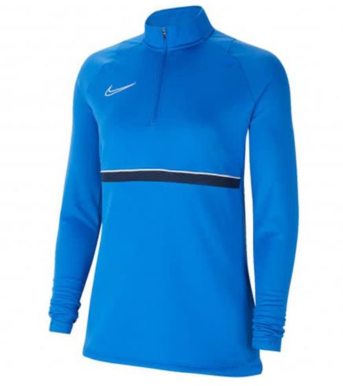 NIKE Academy 21 Dry Drill Veste d'entraînement à manches longues pour femme avec veste de sport demi-zip avec Dry Fit CV2653-463 bleu