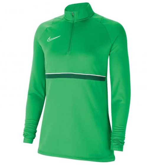 Giacca da allenamento da donna NIKE Academy 21 Dry Drill a maniche lunghe con mezza zip Giacca sportiva con vestibilità asciutta CV2653-362 Verde