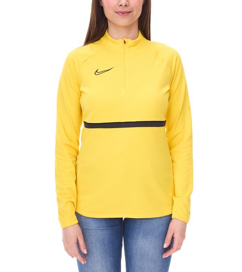 NIKE Academy 21 Dry Drill Longsleeve Damen Trainings-Top mit Half-Zip Sweatshirt mit Dry-Fit CV2653-719 Gelb