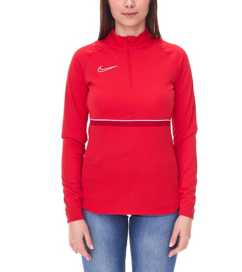 NIKE Academy 21 Dry Drill Longsleeve Damen Trainings-Top mit Half-Zip Sweatshirt mit Dry-Fit CV2653-657 Rot