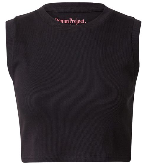 Denim Project Niki women's tank top in cropped design cotton shirt JIBDPW082-W001 black