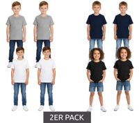 Pack de 2 camisetas deportivas infantiles PUMA Base para niño y niña camiseta de algodón sostenible con logo 678577 gris, azul oscuro o 678260 blanco, negro