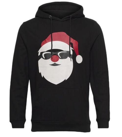 Denim Project XMas Santa Herren Kapuzen-Pullover Hoodie Weihnachts-Pullover Sweat-Pulli DP001 001 Schwarz