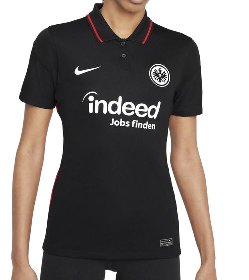 Maglia da allenamento NIKE Eintracht Francoforte maglia home da donna 2021/22 con tecnologia Dri-FIT maglia a maniche corte CV8196-011 nero