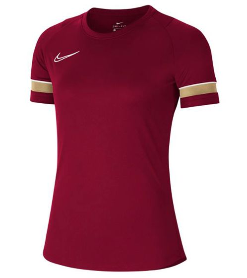 NIKE Academy 21 T-shirt d'entraînement pour femme avec technologie Dri-FIT, chemise de sport à manches courtes CV2627-677 rouge