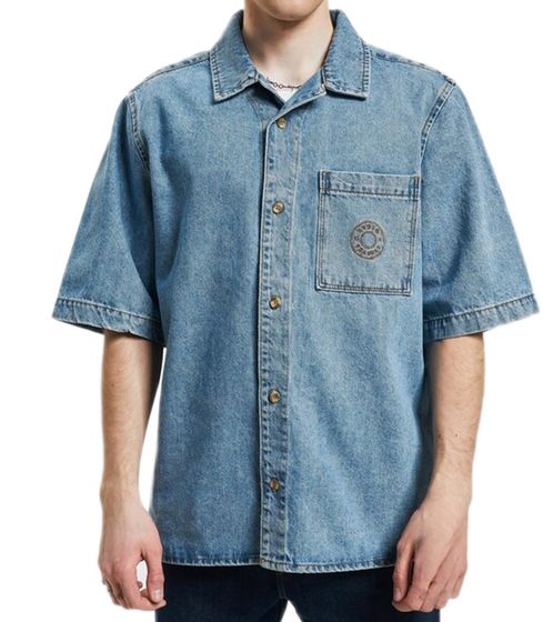 Denim Project Resort Veste en Jean pour Homme Veste en Jean Veste en Coton Veste à Manches Courtes DP3700 545 Bleu Clair