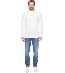 Denim Project Herren Strick-Pullover mit dezenter Musterung Baumwoll-Pullover Winter-Pullover Langarm-Shirt DP-10023-073 590 Weiß