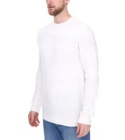 Denim Project men's knitted sweater with a subtle pattern, cotton sweater, winter sweater, long-sleeved shirt DP-10023-073 590 white