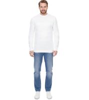 Maglione lavorato a maglia da uomo Denim Project con motivo sottile, maglione di cotone, maglione invernale, camicia a maniche lunghe DP-10023-073 590 bianco