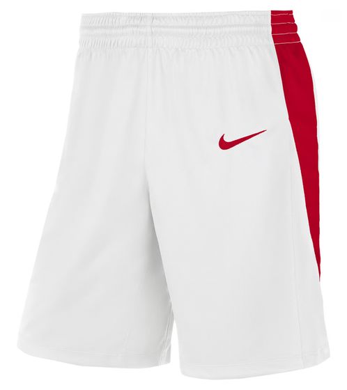 NIKE Team Men's Basketball Shorts with Dri-FIT Technology Training Pants with Mesh Insert NT0201-103 White/Red