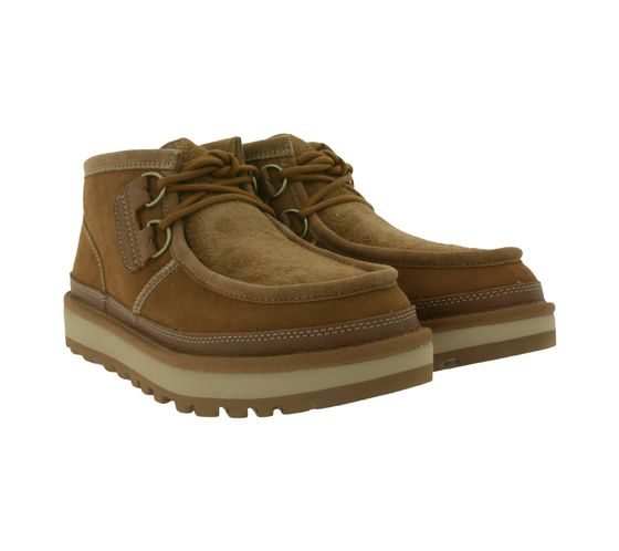 UGG Australia Hayden scarpe invernali sostenibili da uomo foderate in vera pelle scarpe stringate 1158276 marrone chiaro