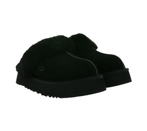 UGG Australia Disquette Zapatos de mujer de cuero genuino sostenible con suela de plataforma retro Zapatillas con forro de piel de oveja Zapatos sin cordones 1122550 Negro