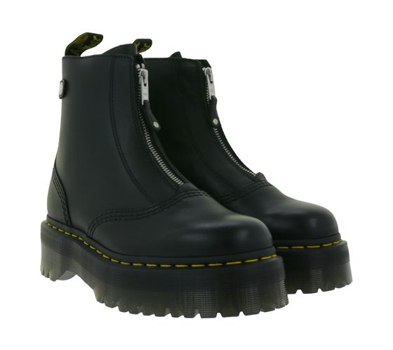 Dr. Martens Jetta Women's Genuine Leather Shoes Platform Boots with Zipper 27656001 Black