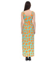 Aniston CASUAL Damen Jersey-Kleid mit farbenfrohen Druck Maxi-Kleid Türkis/Orange