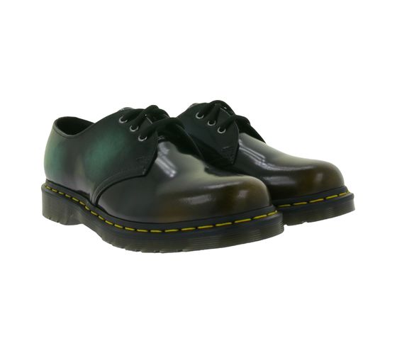 Dr. Martens Brush-Off Damen Echtleder-Schuhe Schnür-Schuhe mit Air Crushion Sohle Oxford-Halbschuhe 31899649 Schwarz/Grün/Blau/Braun