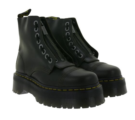 Dr. Martens Sinclair Orleans Scarpe da Donna in Vera Pelle Scarpe Stringate Stivali Autunnali con Zip Stivali con Plateau 31993302 Marrone