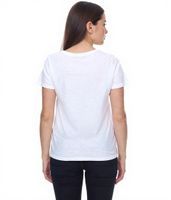 Aniston CASUAL Kurzarm-Shirt Damen Baumwoll-T-Shirt mit STOP THE FIGHT Schriftzug 2281 4642 Weiß Aniston CASUAL Kurzarm-Shirt Damen Baumwoll-T-Shirt mit STOP THE FIGHT Schriftzug 2281 4642 Weiß