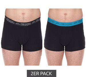 Lot de 2 boxers homme Kappa avec lettrage de la marque et logo caleçon 351K1JW ADN noir/bleu