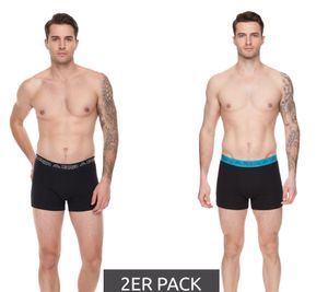 2er Pack Kappa Herren Boxershorts mit Marken Schriftzug und Logo Unterhose 351K1JW ADN Schwarz/Blau 2er Pack Kappa Herren Boxershorts mit Marken Schriftzug und Logo Unterhose 351K1JW ADN Schwarz/Blau