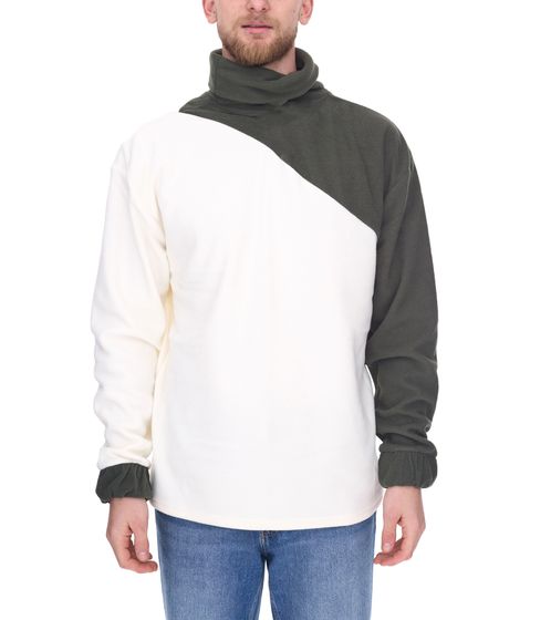 Denim Project Uomo Pullover in Pile Tinta Unita Dolcevita DP-10023-123 586 Bianco/Verde