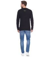 Denim Project Jersey de punto para hombre con estampado sutil, jersey de algodón, jersey de invierno, camisa de manga larga DP-10023-073 blanco o negro