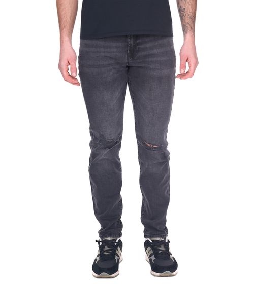 Vaqueros de hombre Denim Project, pantalones sostenibles de corte slim con aspecto destruido, pantalones de algodón DP-10022-106 281 negro