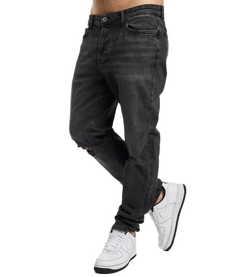 Vaqueros de hombre Denim Project, pantalones sostenibles de corte slim con aspecto destruido, pantalones de algodón DP-10022-106 281 negro