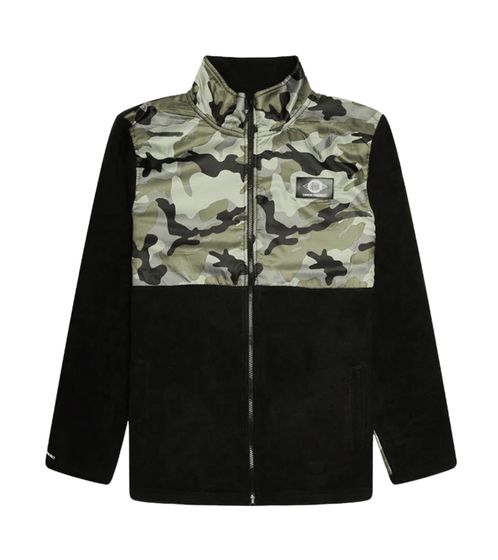 Denim Project Herren stylische Fleece-Jacke mit Camouflage Muster Herbst-Jacke DP-10022-002 434 Schwarz/Grün